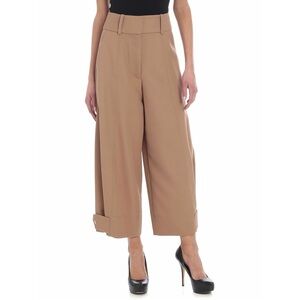 See by Chloe Virgin Wool Blend Wide Leg High Rise Crop Trousers